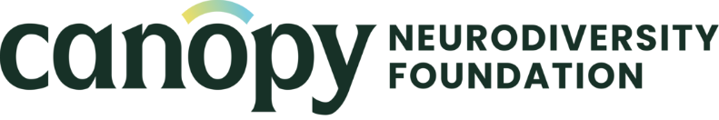 Canopy Neurodiversity Foundation Logo Text on Black Background