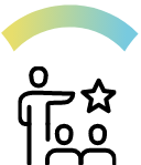 icon of leading a team meeting