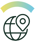 icon of location pin on globe